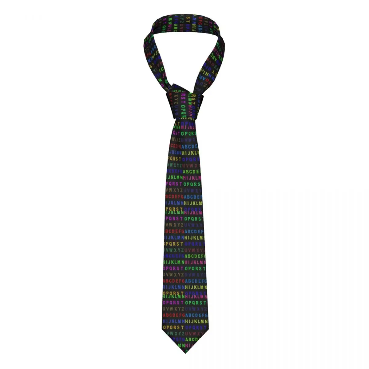 

Colorful Abstract Letters Tie Aphabet Print Shirt Pattern Neck Ties Business Polyester Silk Accessories For Men Cravat