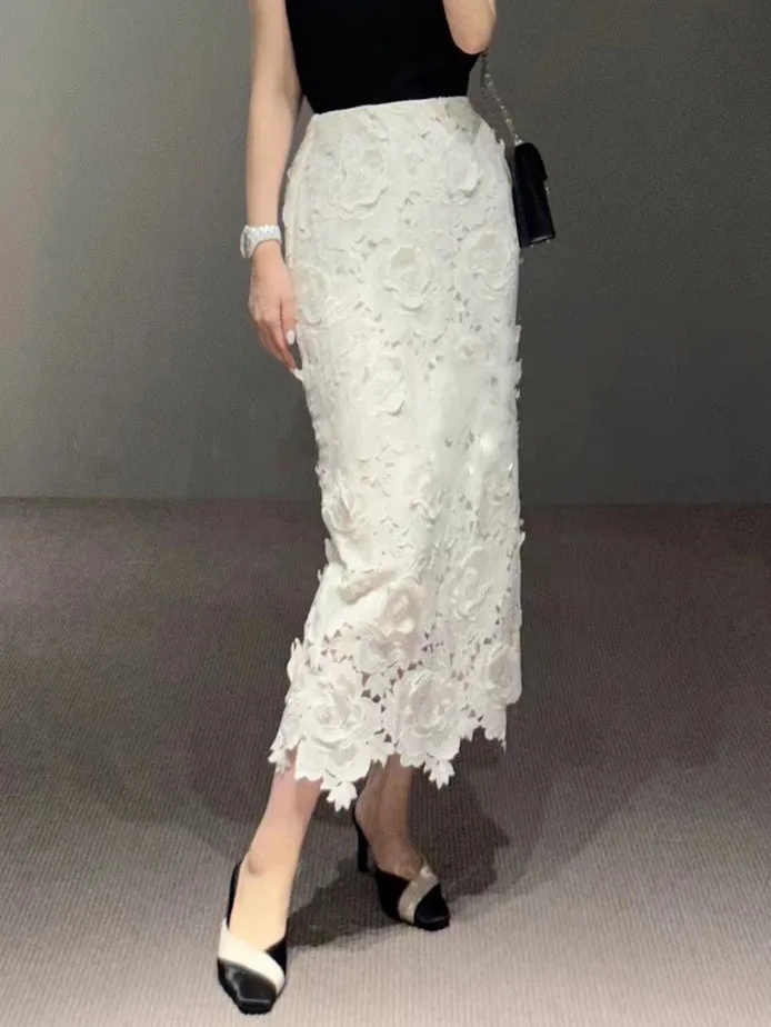 Элегантная Кружевная юбка-карандаш для женщин-идеально подходит работы или