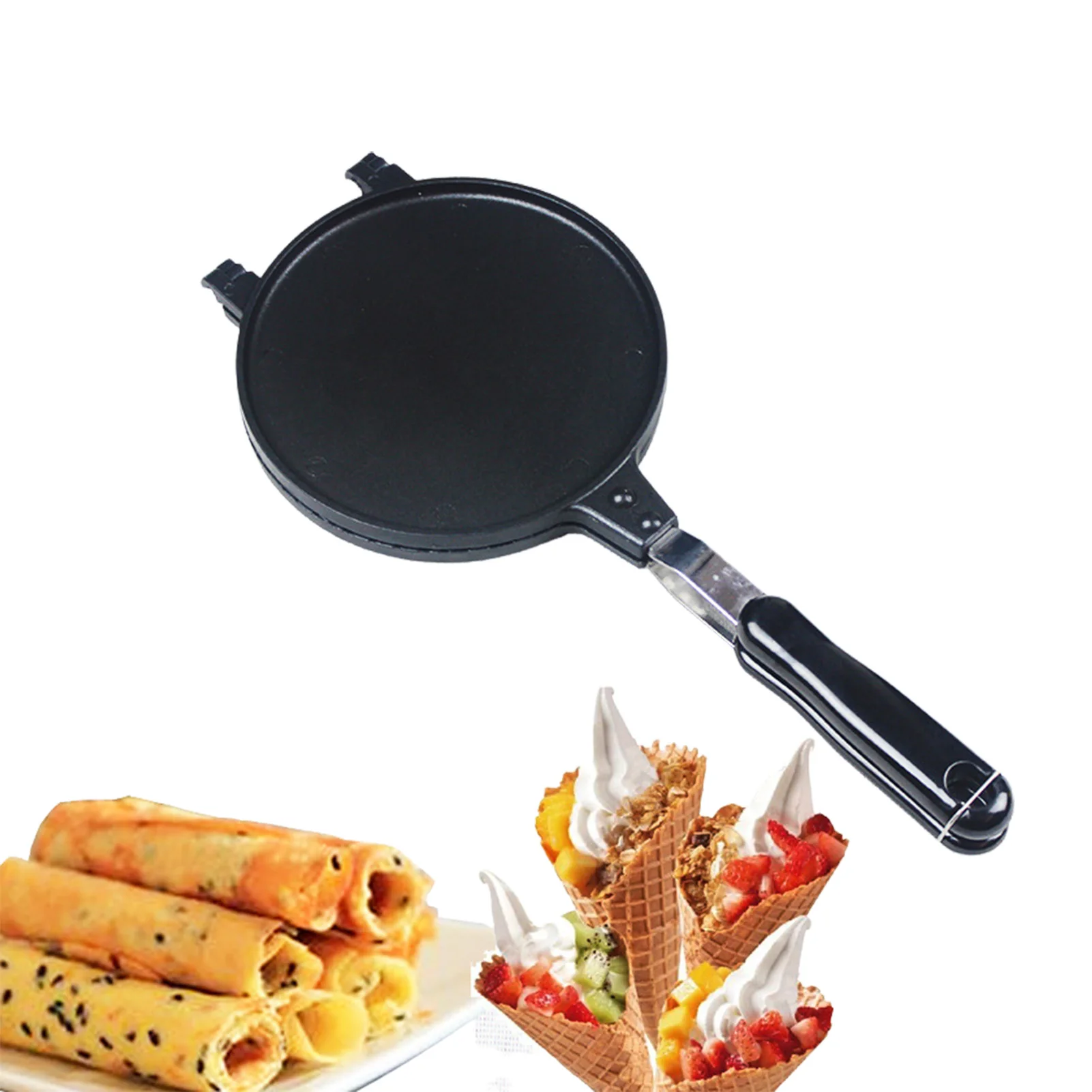 

Мини-вафельница с антипригарным покрытием для приготовления мороженого