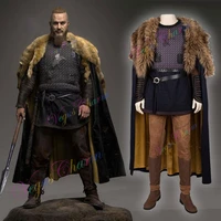 vegascharm viking legend ragnar cosplay costume high quality custom fur suit cape fur collar vest full costume