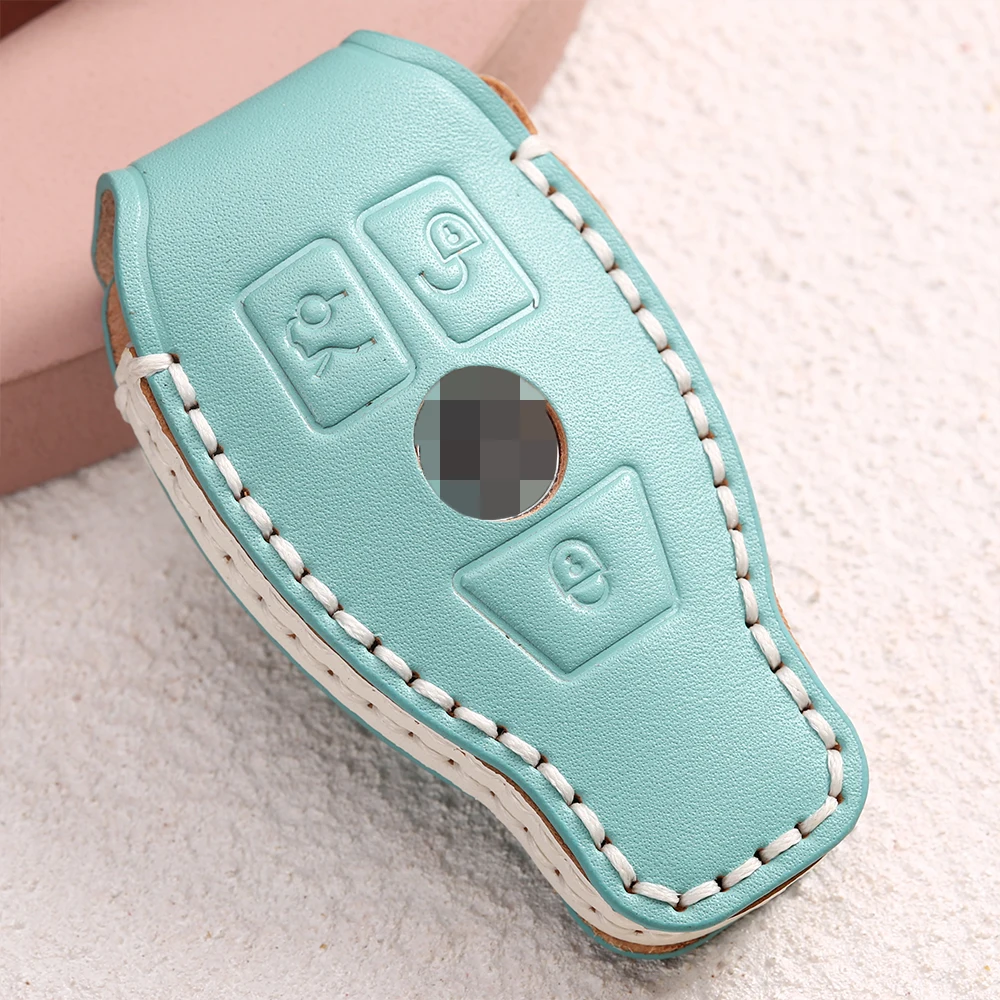 

For Benz E C S GLC Class E200 E400 E63 W213 S550 S560 C260 A200 Leather Car Key Case Cover Remote Key Holder Fob Shell Accessory