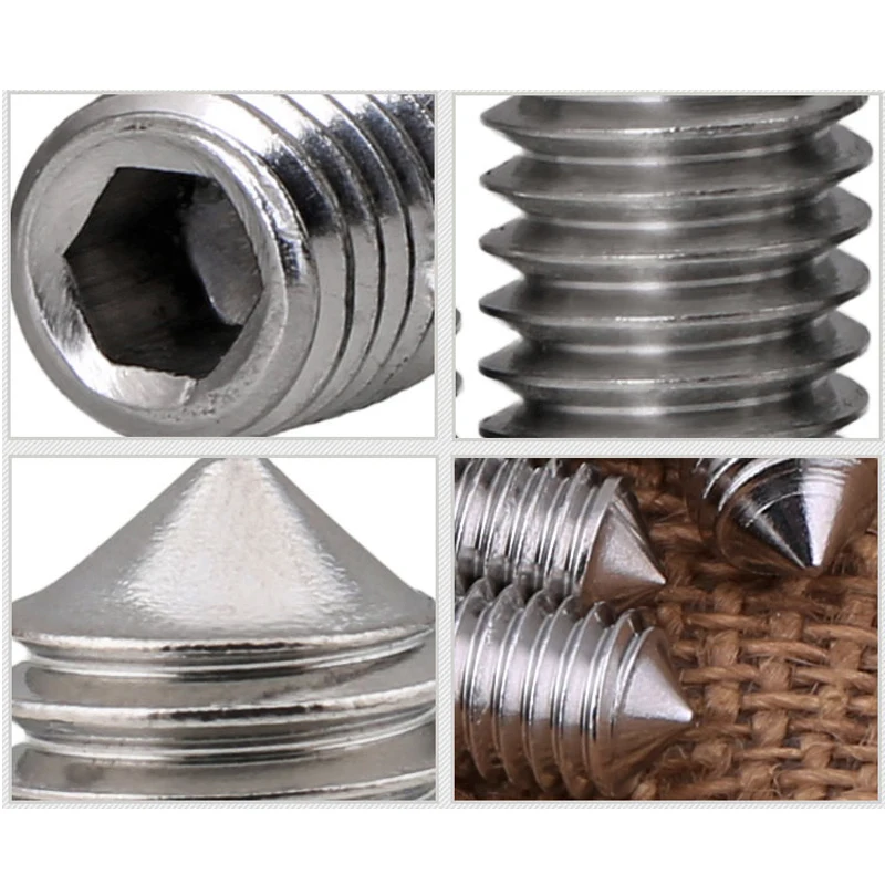 Hex Hexagon Socket Pointed Set Screw Cone Point Grub Screw Kimi DIN914 GB78 304 Stainless Steel M2 M2.5 M3 M4 M5 M6 M8 M10 M12 images - 6