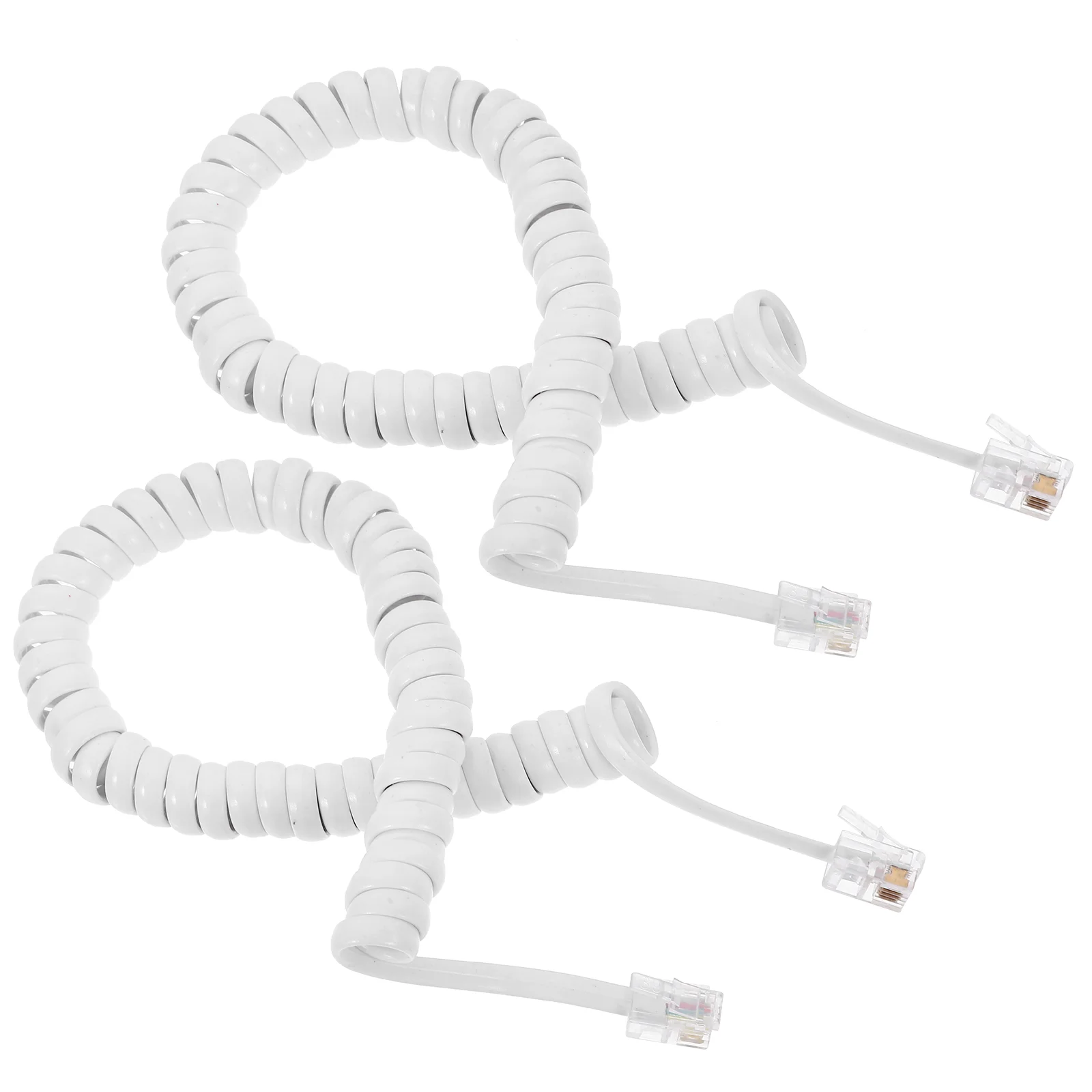

2 Pcs Phone Cables Landline Cords Handset Coiled Telephone Accessory Accessories