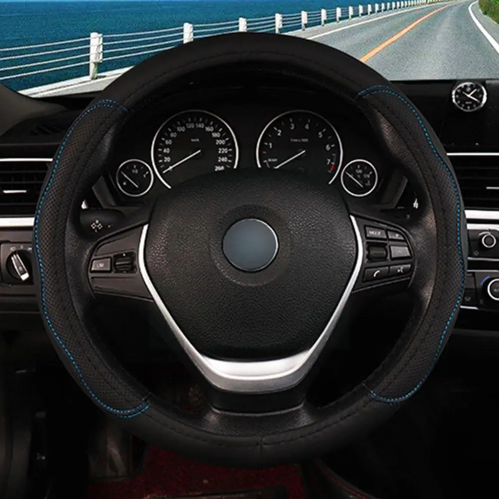 

Steering Wheel Cover Braid On The Steering Wheel Cover Cubre Volante Car 47cm Accessories Wheel Cover Auto Car K2v6