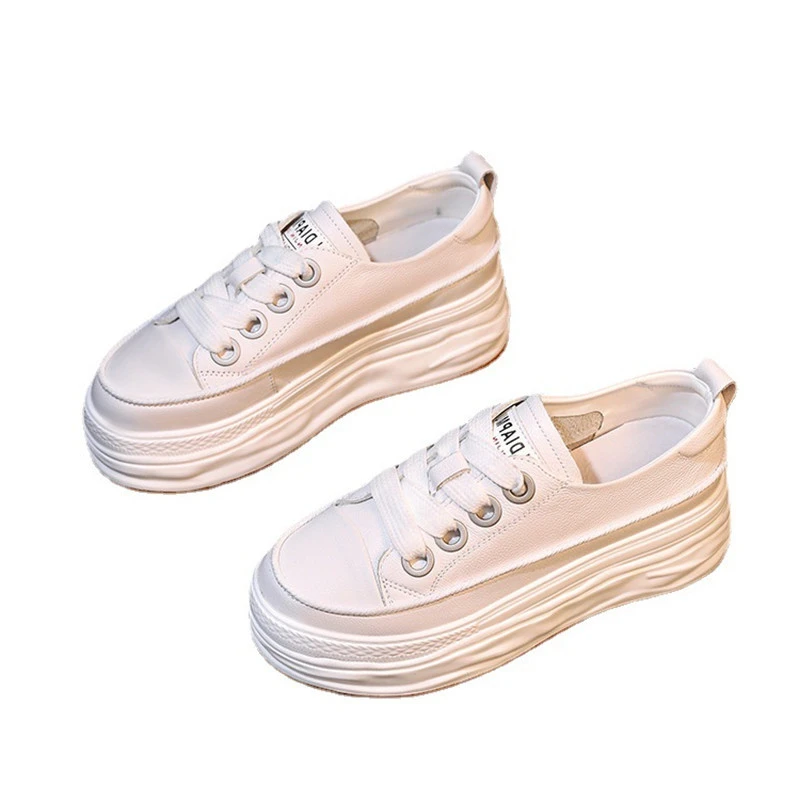 

2022 New Spring and Autumn Thick-soled White Women's Shoes Ins Trendy Sports and Leisure Lace-up Women's Sneakers
