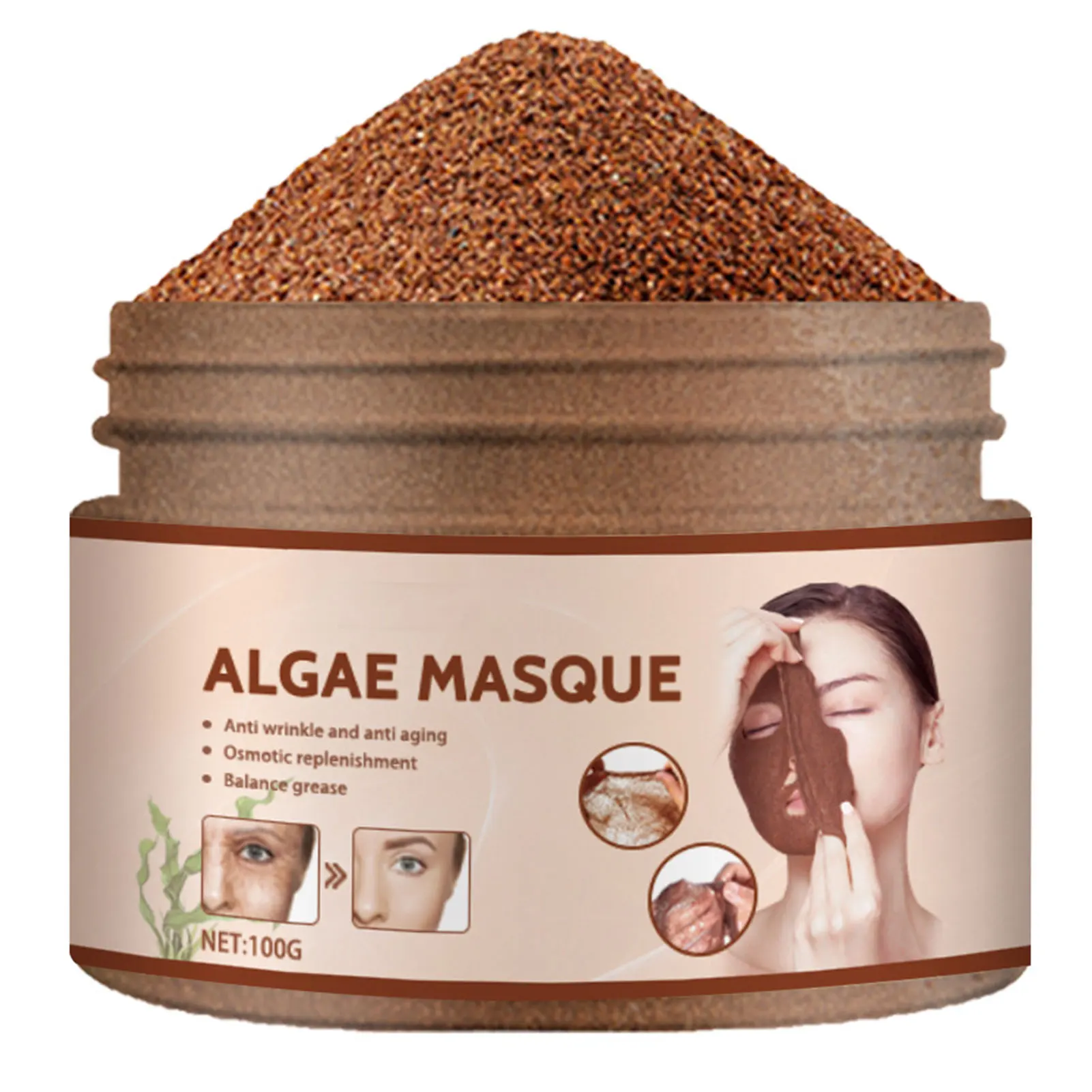 

100g Natural Seaweed Mask Powder Algae Acne Spots Remove Hyrdating Whitening&Moisturizing Face Mask Clean Mud Musk