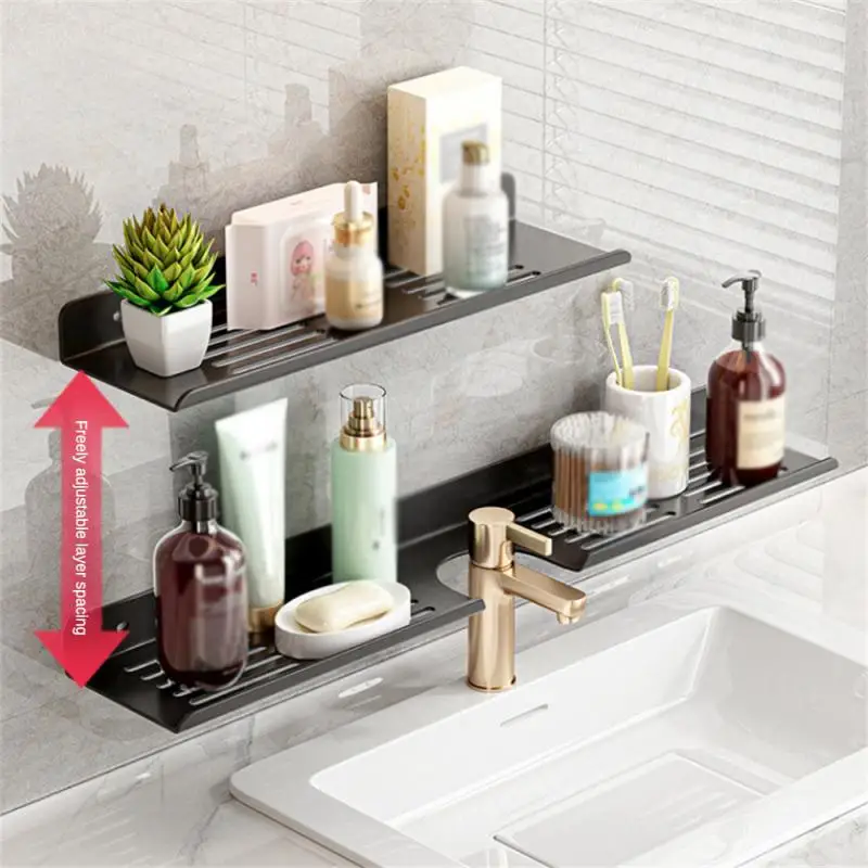 

Стеллаж для хранения в ванную комнату, настенный Многофункциональный органайзер для уборки, стеллаж для зеркала, раковины, смесителя, стеллаж для хранения, Органайзер