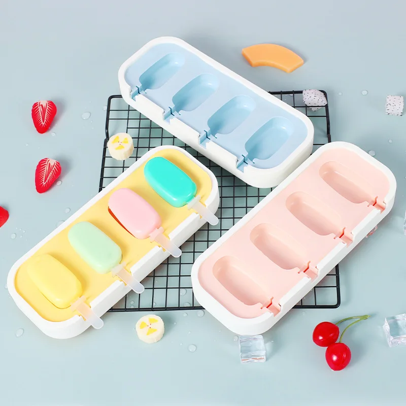 

Cartoon Silicone Ice Cream Mold DIY Chocolate Dessert Popsicle Moulds Ice Tray Cube Maker Homemade Tools With 6 circulating rods