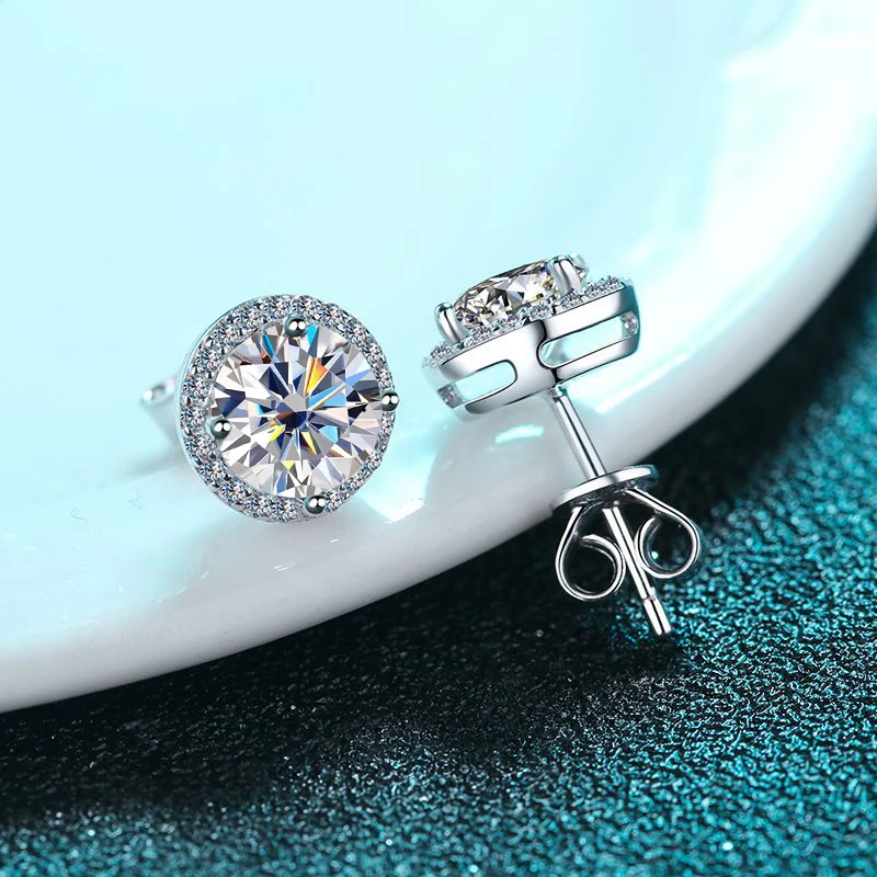 Фото KNOBSPIN 1ct D Цвет Муассанит Серьги Для Женщин Свадьба Помолвка Изящные Ювелирные Изделия с GRA 925 Стерлинговой Щепкой Покрытием 18-каратного Белог... №3