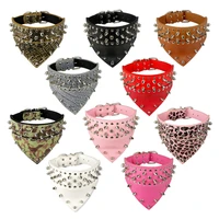 pet dog bandana collars leather spiked studded pet dog collar scarf neckerchief fit for medium large dogs pitbull boxer