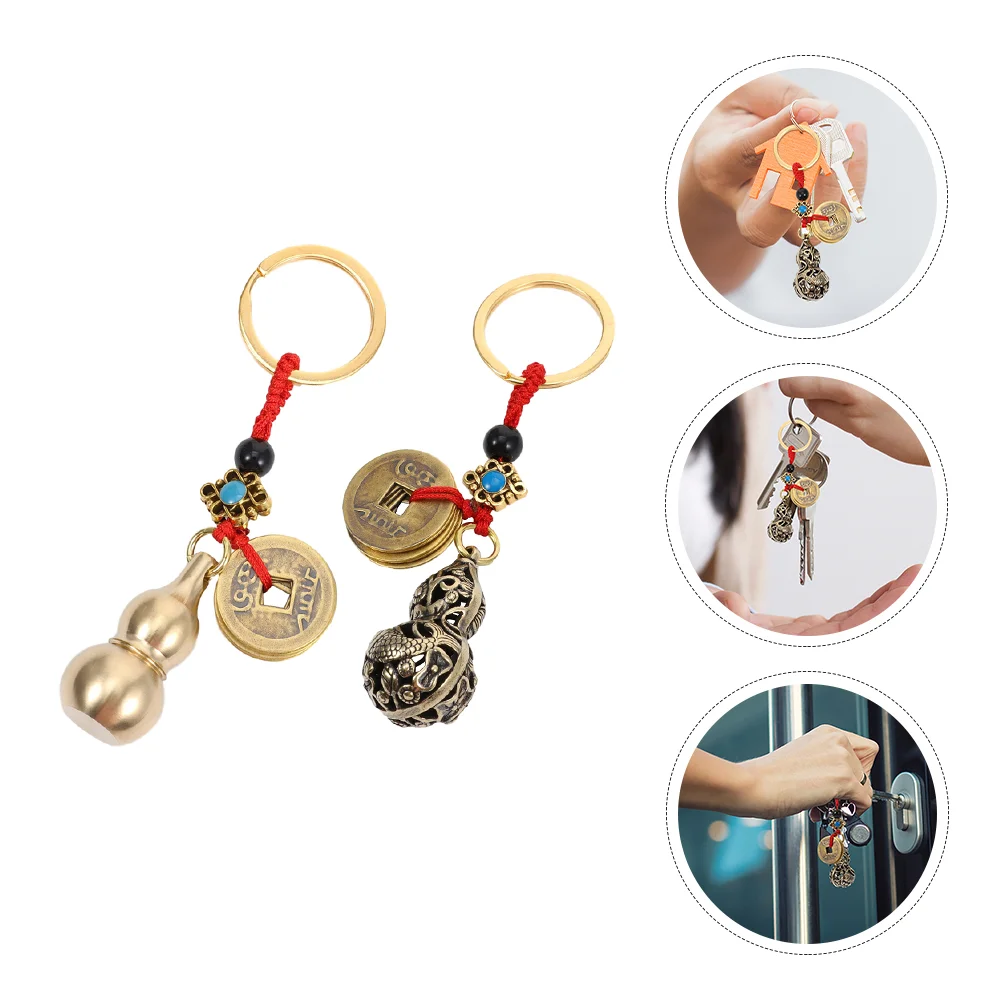 

Keychainkey Pendant Chinese Charm Gourdcharms Wu Lou Ornament Lucky Fortune Car Statue Handbag Luck Keychainsnew Cattle Calabash