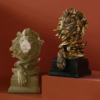 nordic resin king of beasts lions head decoration living room bookcase tv stand restaurant ideas craft decoration