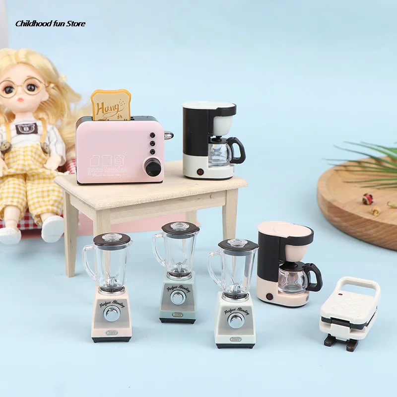 

1:12 Dollhouse mini kitchen electrical toy Coffee Maker Coffee Cup Coffee Pot Simulation Furniture Doll House Accessories