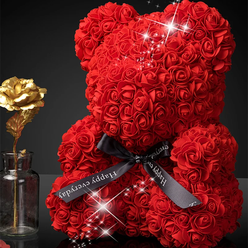 

Valentine Gifts For Her 25/40 cm Teddy Rose Bear Artificial Flowers Rose of Bear In Box Mothers Day Gift for Women Girlfriend