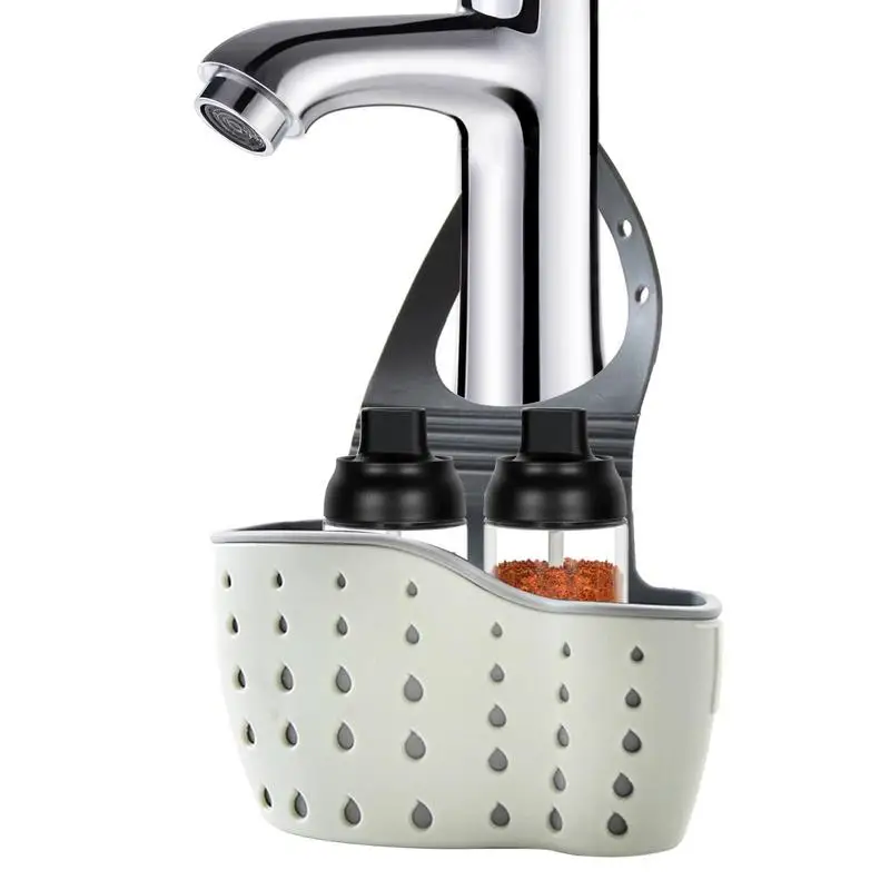 

Multifunction Kitchen Sink Caddy Strap Adjustable Soap Sponge Towel Hanging Drain Basket Holder Household Storage Accessories