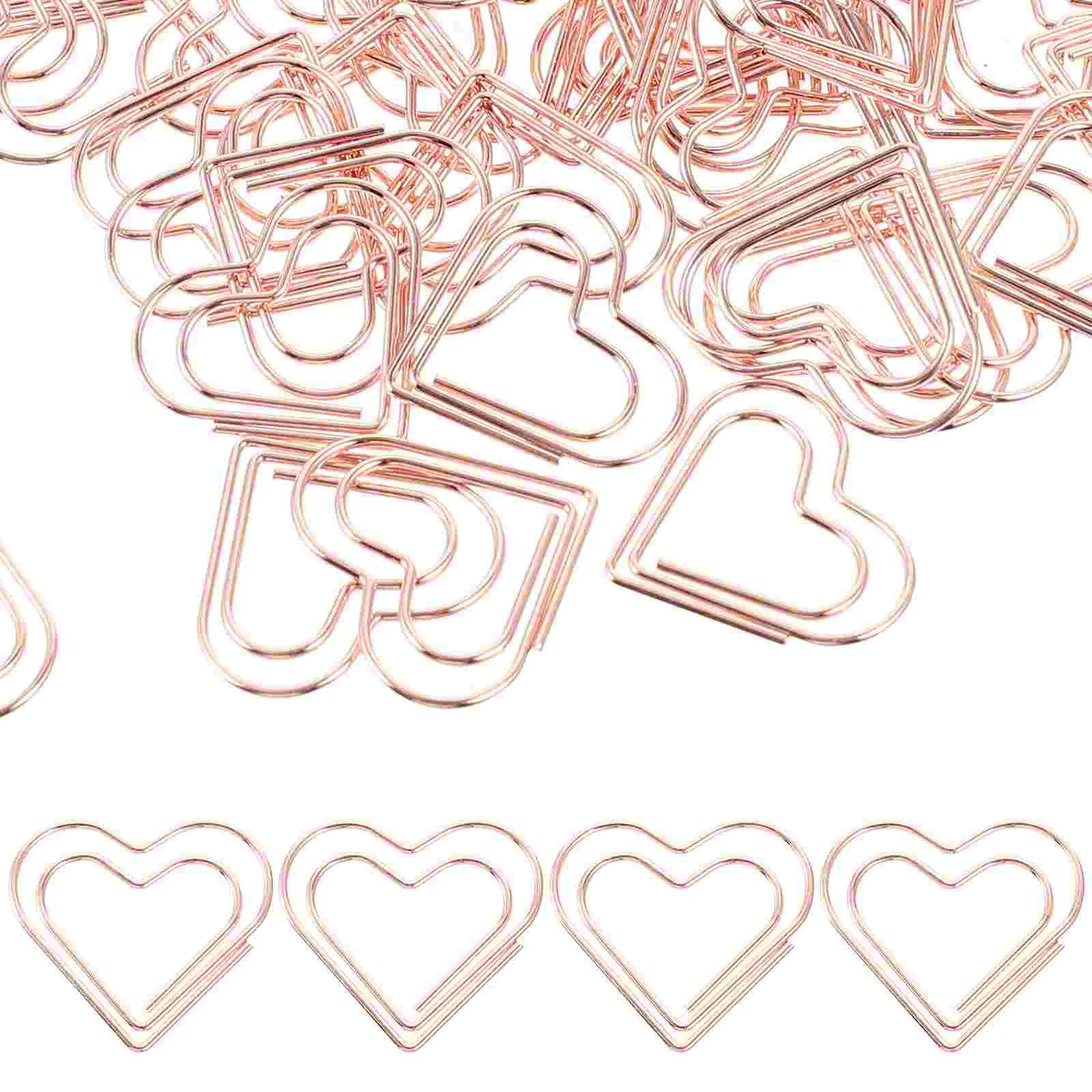 

100pcs Small Paper Clips Heart Paperclips Shaped Bookmark Clips Cute Paper Clips Office Favors