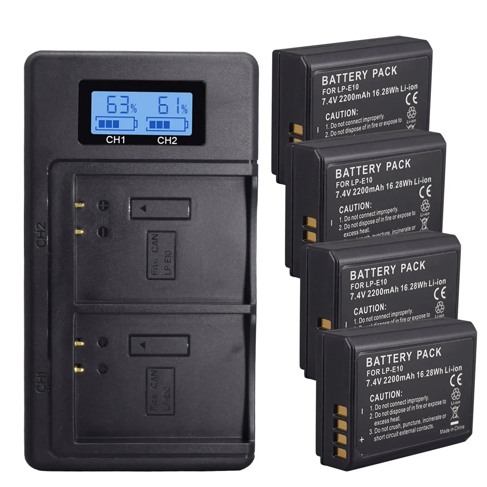 

LP-E10 LPE10 LP E10 Camera Battery Rechargeable Batteries for Canon EOS 1100D 1200D 1300D 2000D 4000D Rebel T3 T5 T6 KISS X50