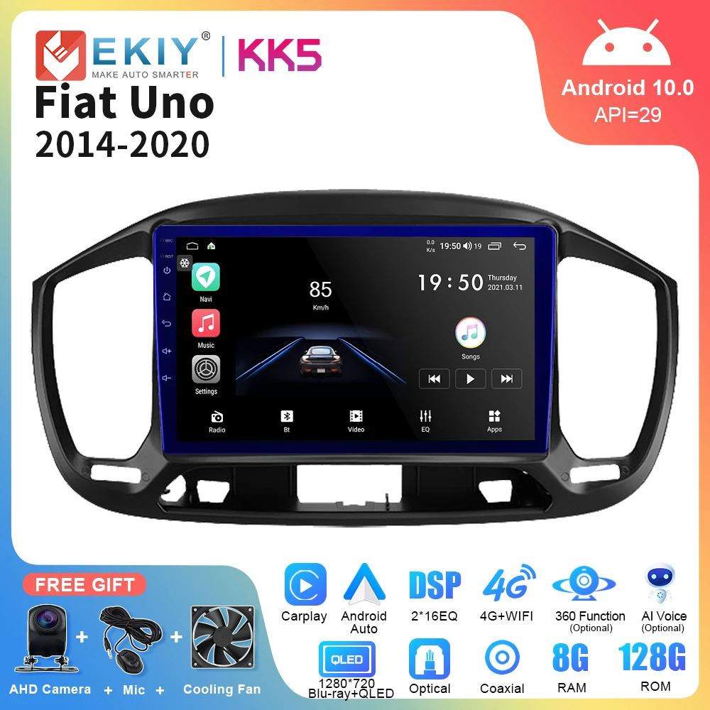 

EKIY KK5 автомобильный радиоприемник для Fiat Uno 2014 - 2020 Android автомобильный мультимедийный видеоплеер Bluetooth USB CarPlay стерео головное устройство GPS Navi