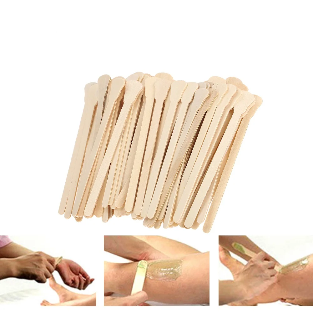 

Wooden Wax Spatula Tongue Depressor Disposable Facial Mask Hair Remove Cream Applicator