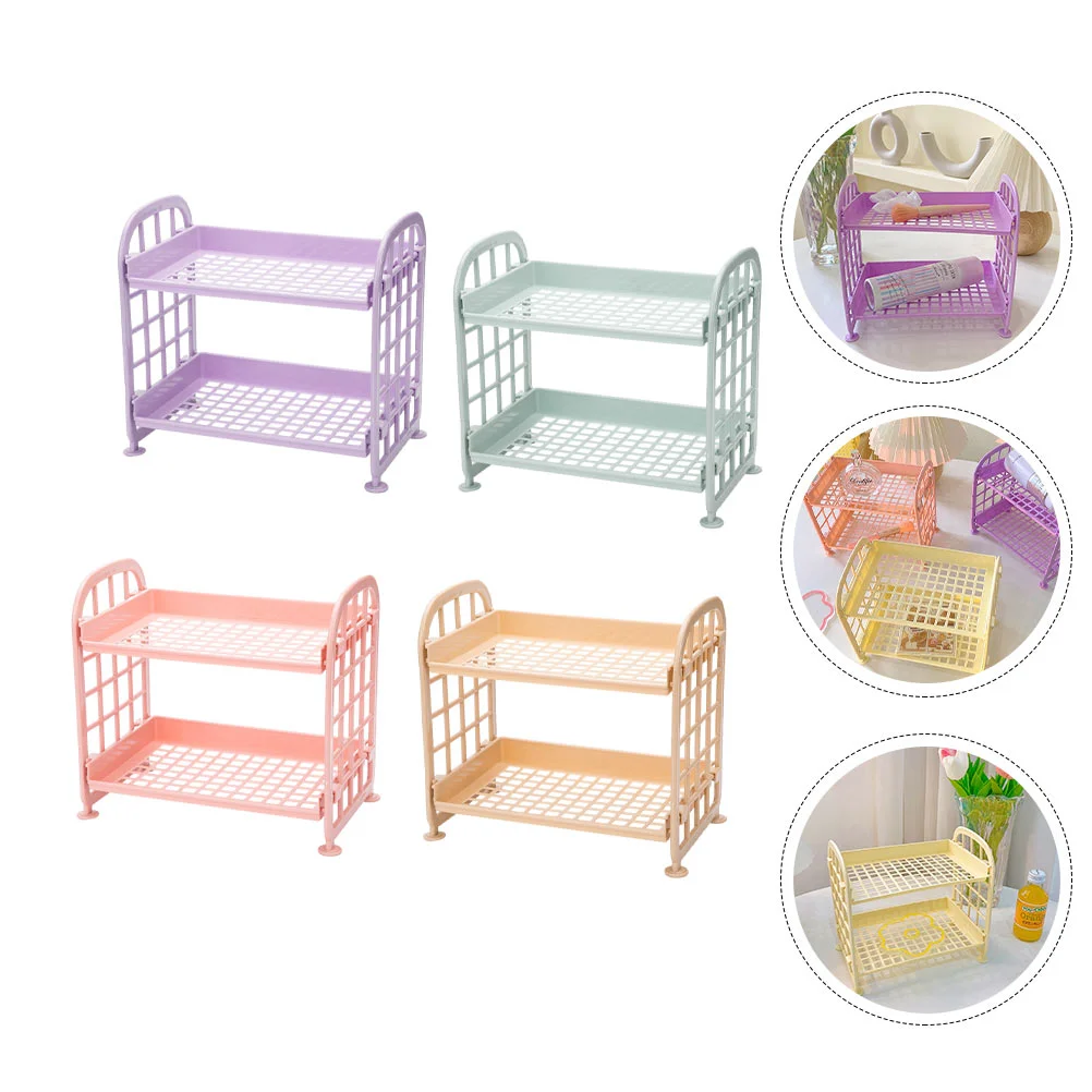 

Shelf Rack Makeup Kitchen Display2 Bathroom Holder Organizertabletop Lipstick Standing Case Sundry Desk Tier Stackable Desktop
