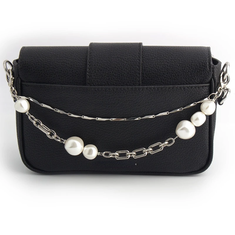 Women Pearl Handbag Strap With Metal Replacement Clutch Bag Wallet Purse Belt Handle Wrist Bag Chain Shoulder Bag Accesories