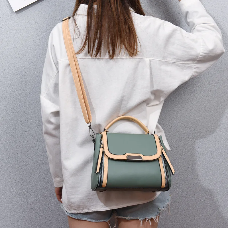 

Bag women's new fashion contrast color small square bag fashionable temperament women's bag Single Shoulder Messenger Bag