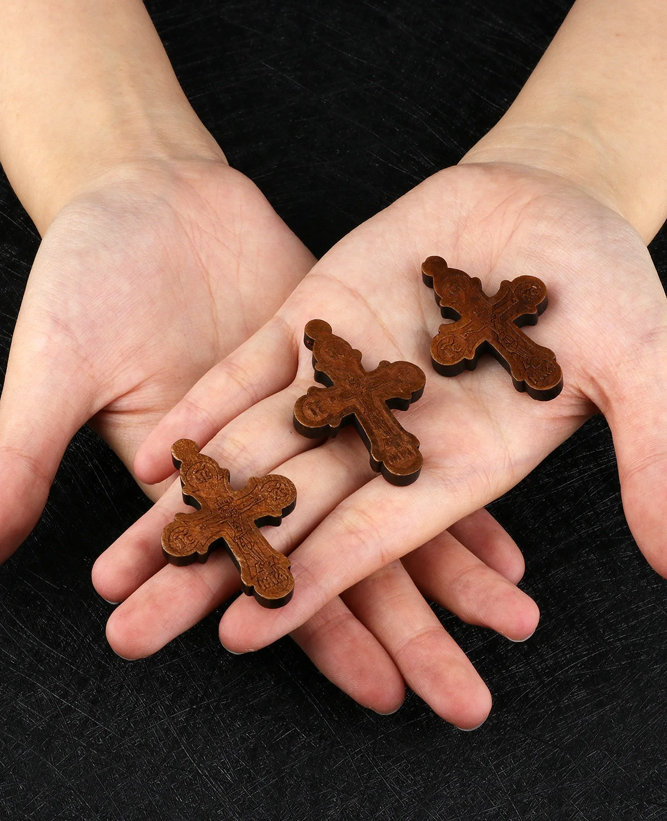 Cottvott 5 шт. православный натуральный деревянный крест подвески антикварный Иисуса