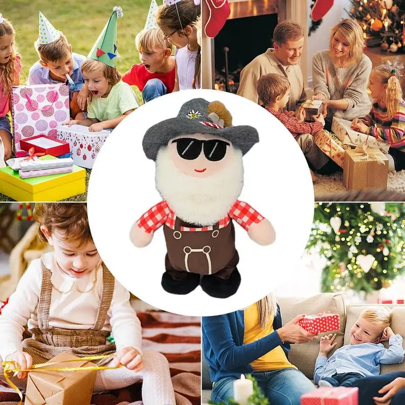 Танцующий Санта-Клаус с музыкой прогулочная плюшевая рождественская кукла