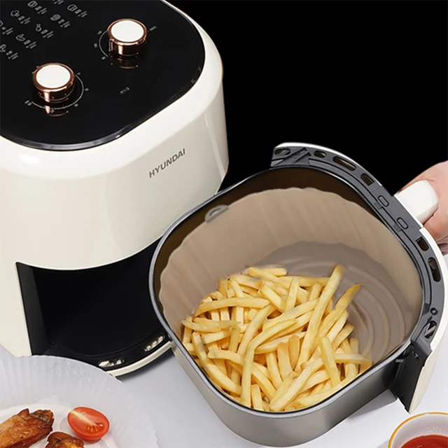 Air Fryers Oven Baking Tray Fried Chicken Basket Mat AirFryer Silicone Pot Round Replacemen Grill Pan air fryer Accessories 3