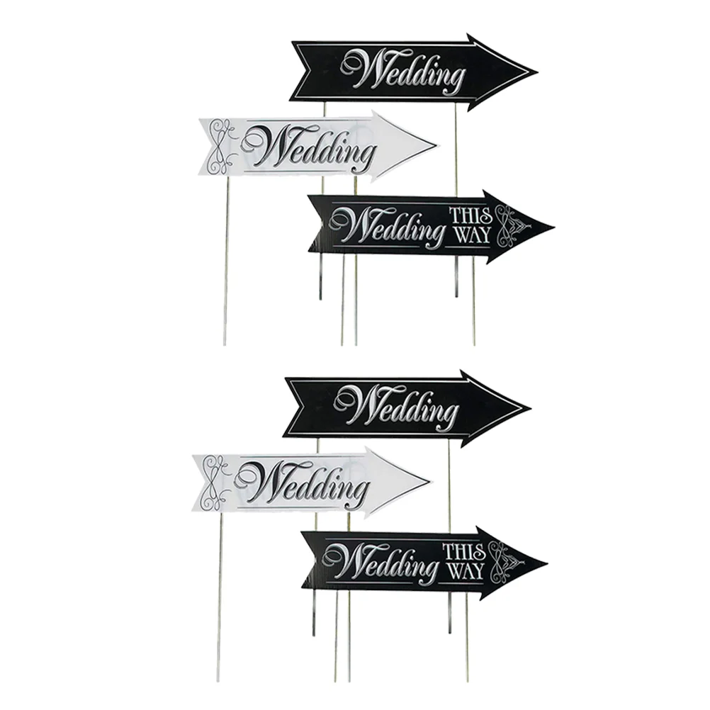 

2 Sets Wedding Signs Yard Signs Wedding Directional Road Signs Wedding Decors