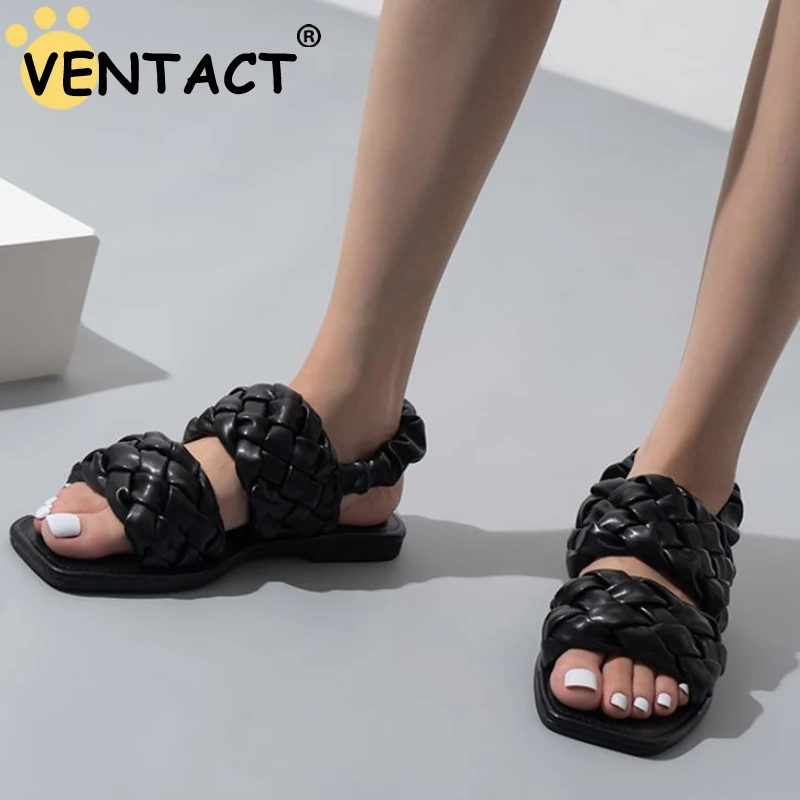

VENTACT Size 37-42 Women Sandals 2022 New Summer Flats Shoes For Woman 5 Color Beach Casual Daily Lady Home Outdoor Footwear