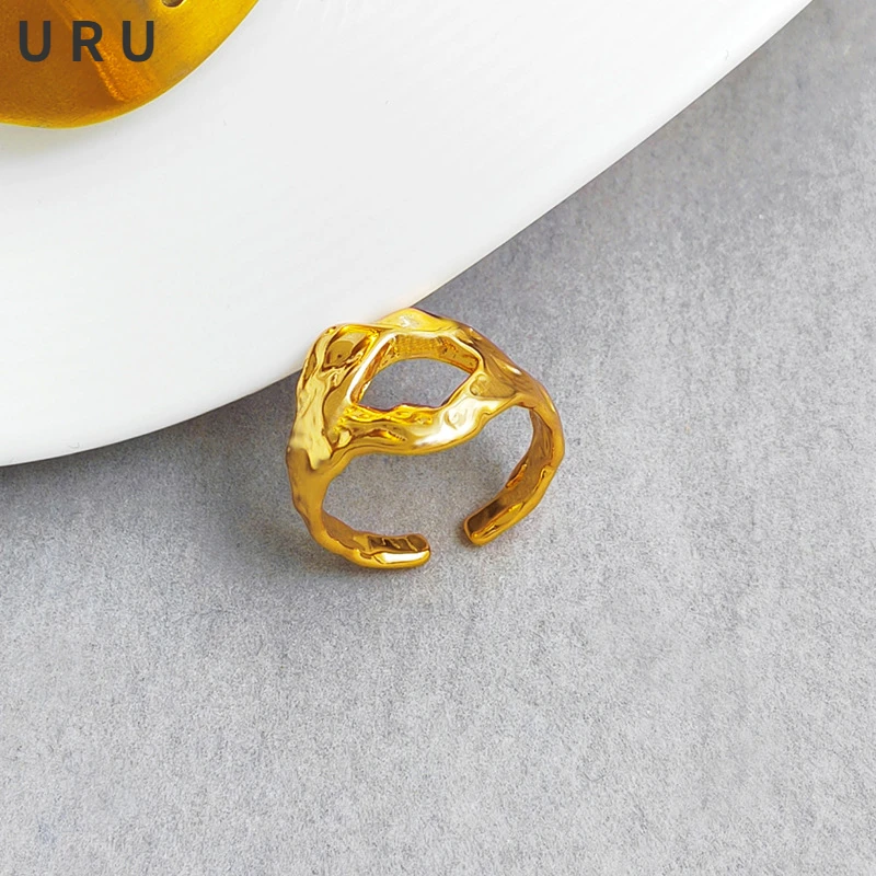 

Fashion Jewelry Open Metal Rings Simply Design High Quality Brass Gold Color Geometric Finger Rings For Women Party Gifts