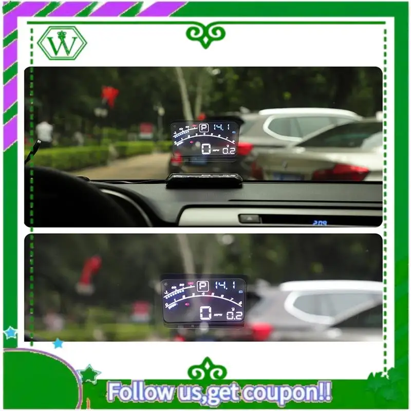 AC34-V41 Heads Up Display Автомобильный OBDII EUOBD 5,5-дюймовый проектор на лобовое стекло HUD Дисплей Напоминание о переключении Температура воды. RPM KMH Простая установка (art.: 3920cf7bf329e) - 3920cf7bf329e