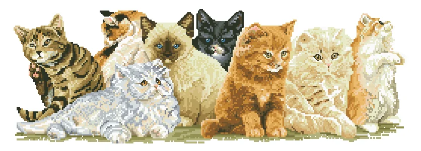 

Набор для вышивки крестиком janlynn 106-0046 eight kittens 57-26, 14/16/18/27/28