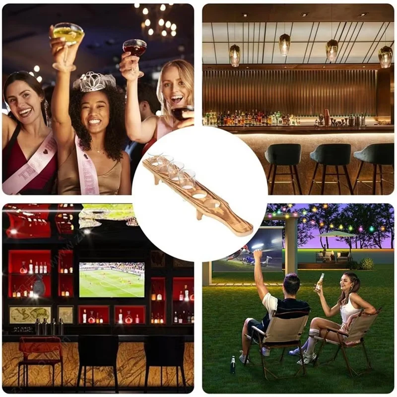 ГОРЯЧАЯ ПРОДАЖА Подставка для бокалов вина Деревянный поднос напитков с