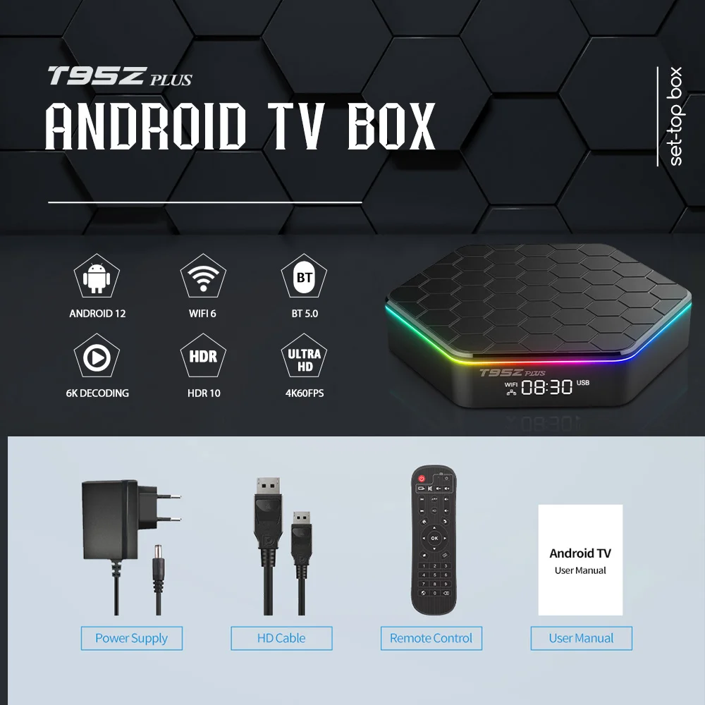 Приставка Смарт-ТВ T95Z Plus Android 12 4 + 64 ГБ Wi-Fi 2 16/32 Media Player T95ZPlus Set top box - купить по