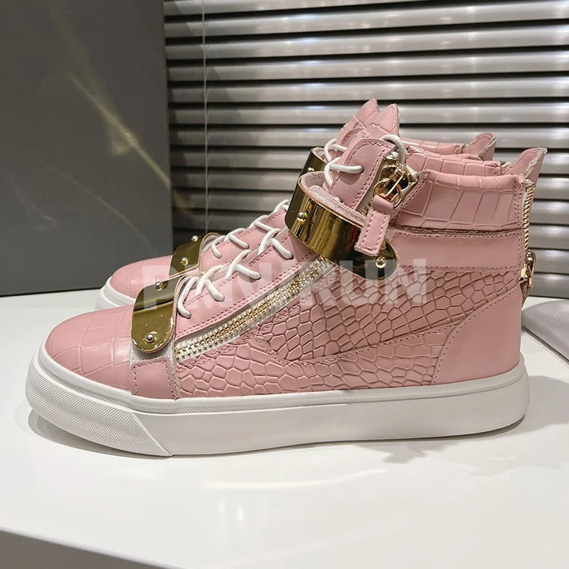 

Туфли унисекс на плоской подошве, уникальные дизайнерские, с двойной молнией, с круглым носком, высокие, модные Универсальные Лоферы для влюбленных, весна-осень