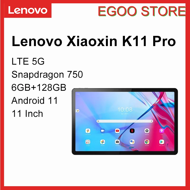 

Original Lenovo XiaoXin Pad K11 Pro LTE 5G Tablet PC Snapdragon 750G 11 inch 2000*1200 IPS 6GB Ram 128GB Rom Android 11