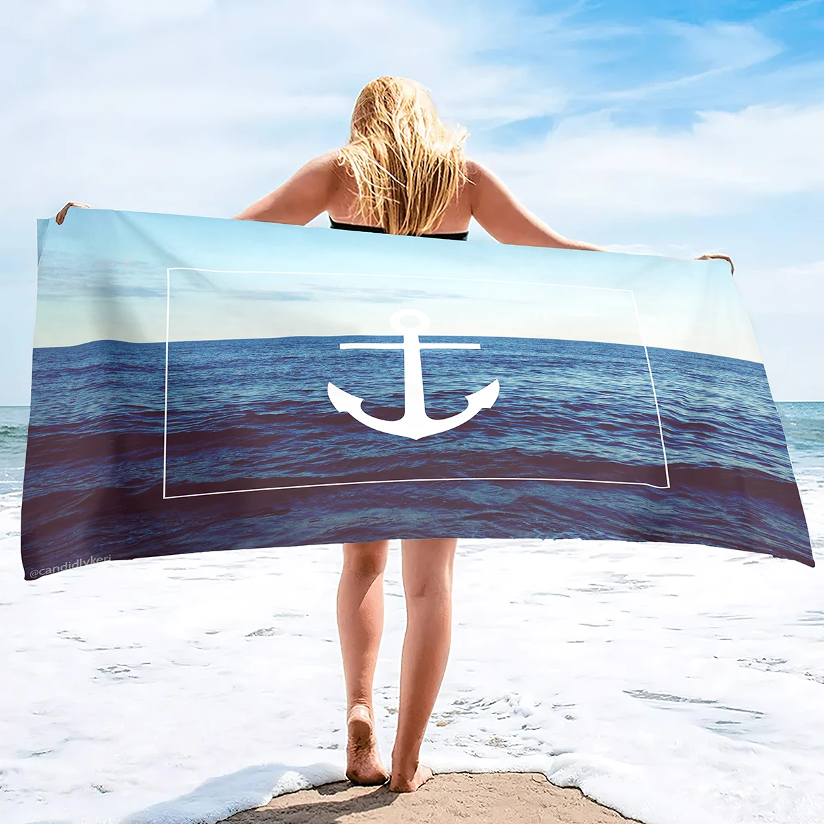 

Anchor Beach Towel Sand Free Microfiber Oversized Large Beach Towels Absorbent Lightweight Soft and Quick Dry Towels for Men