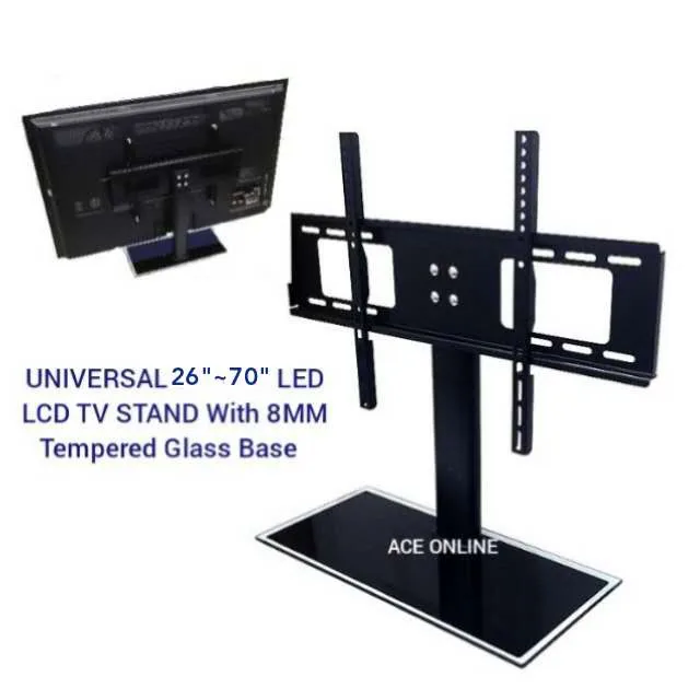 

New UNIVERSAL 26"~70" LED LCD TV STAND With 8MM Tempered Glass Base