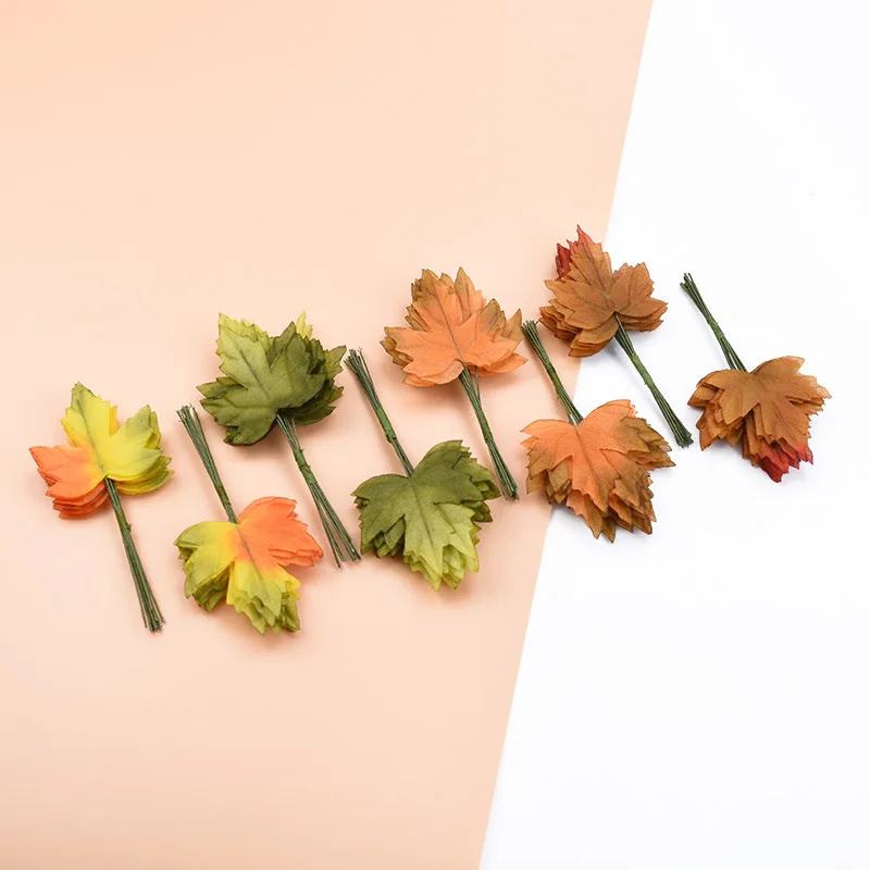 

Artificial Flower Maple Leaf Silk Cloth Fake Flower Leaves Diy Jewelry Leaves Party Wedding Decor Christmas Garden Decoration