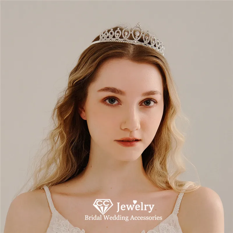 

CC Mini Корона Свадебные аксессуары женская одежда для волос свадебное платье обручальное украшение для волос Хрустальная диадема головной у...