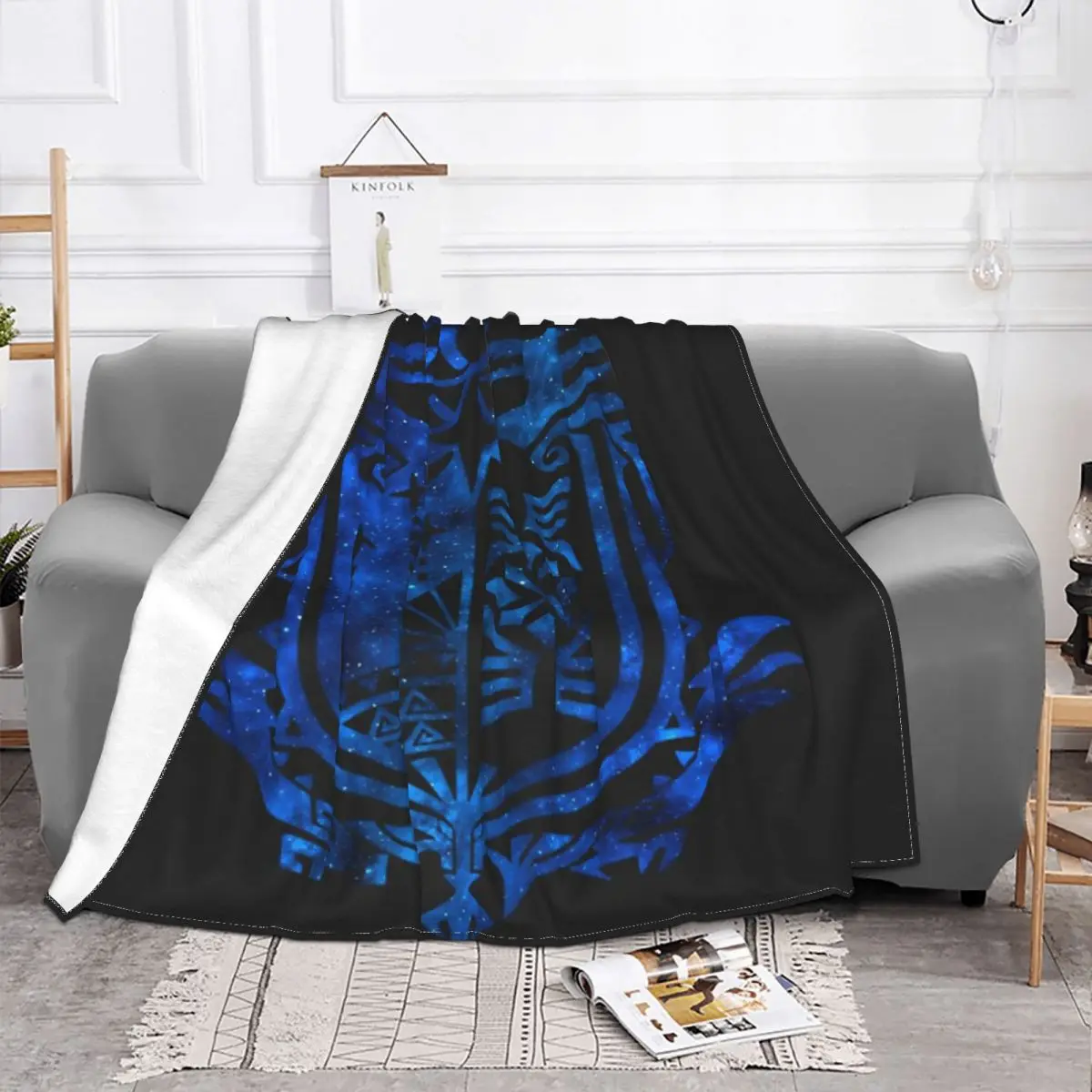 Monster Hunter World - Логотип (Galaxy Design) Одеяло Покрывало на кровать Girl Queen Size