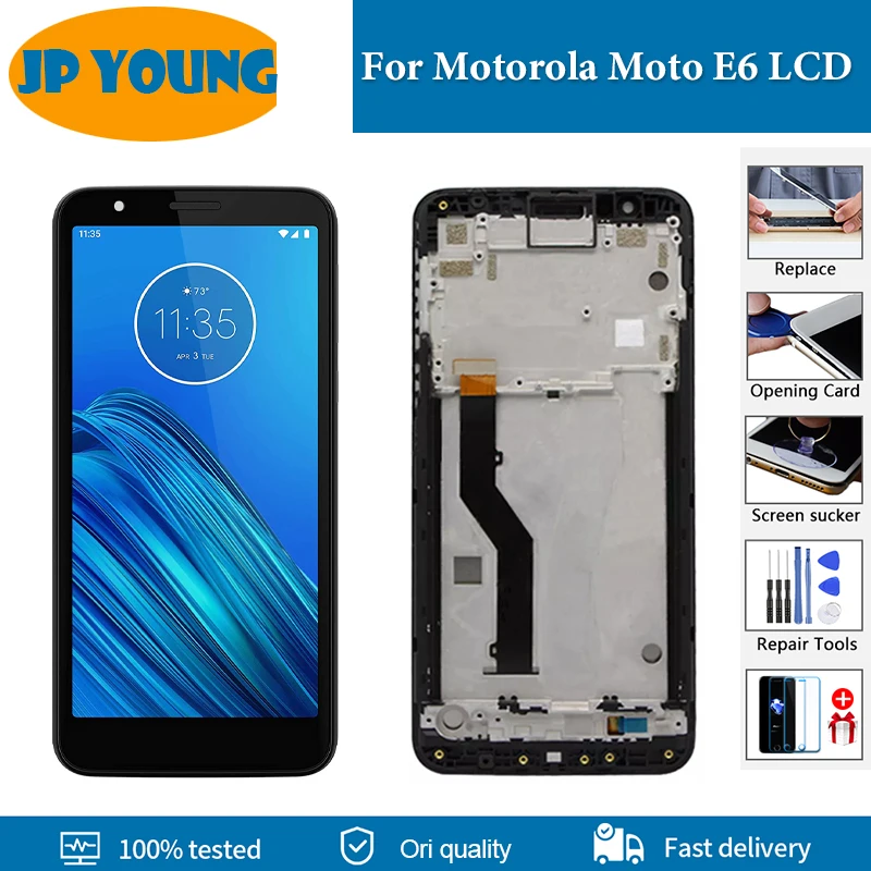 Оригинальный ЖК-дисплей для Motorola Moto E6 сенсорный экран сенсор дигитайзер в сборе для Moto E6 ЖК-дисплей с рамкой