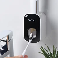 automatic toothpaste dispenser dust proof toothbrush holder wall mount stand bathroom accessories set toothpaste squeezer