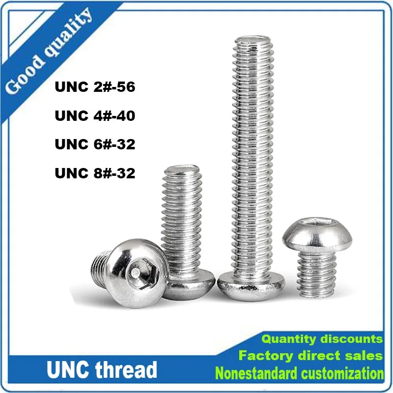 50 шт. UNC 2 #-56 4 #-40 6 #-32 8 #-32 США грубая тонкая резьба A2 нержавеющая сталь Шестигранная кнопка для розетки круглой строчки татьяна валерьевна березенкова прописи для левшей клеточки и строчки для 6 лет
