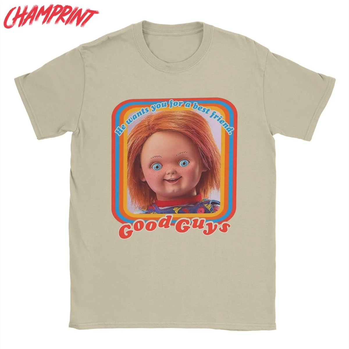 Детские игровые футболки Good Guys мужские винтажные из чистого хлопка с круглым