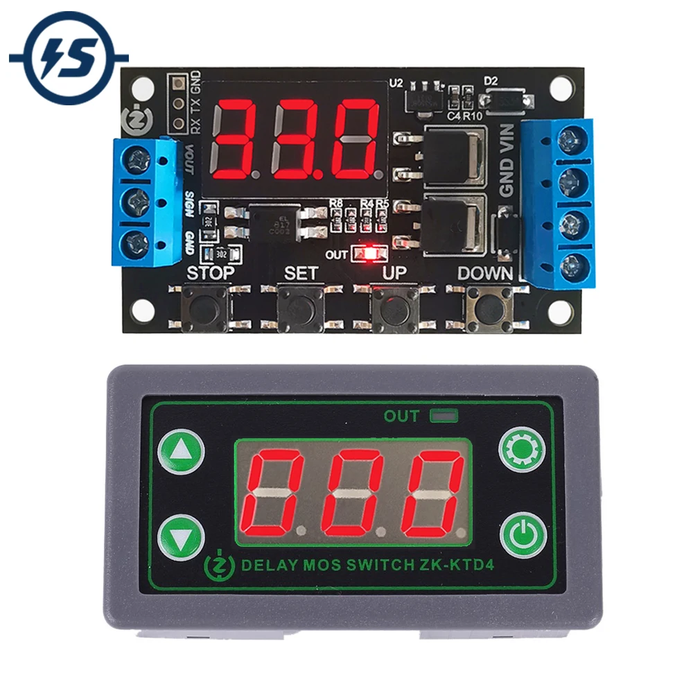 

DC 5V 12V 24V MOS LED Digital Time Delay Relay Trigger Cycle Timer Delay Switch Circuit Board DIY Timing Control Module