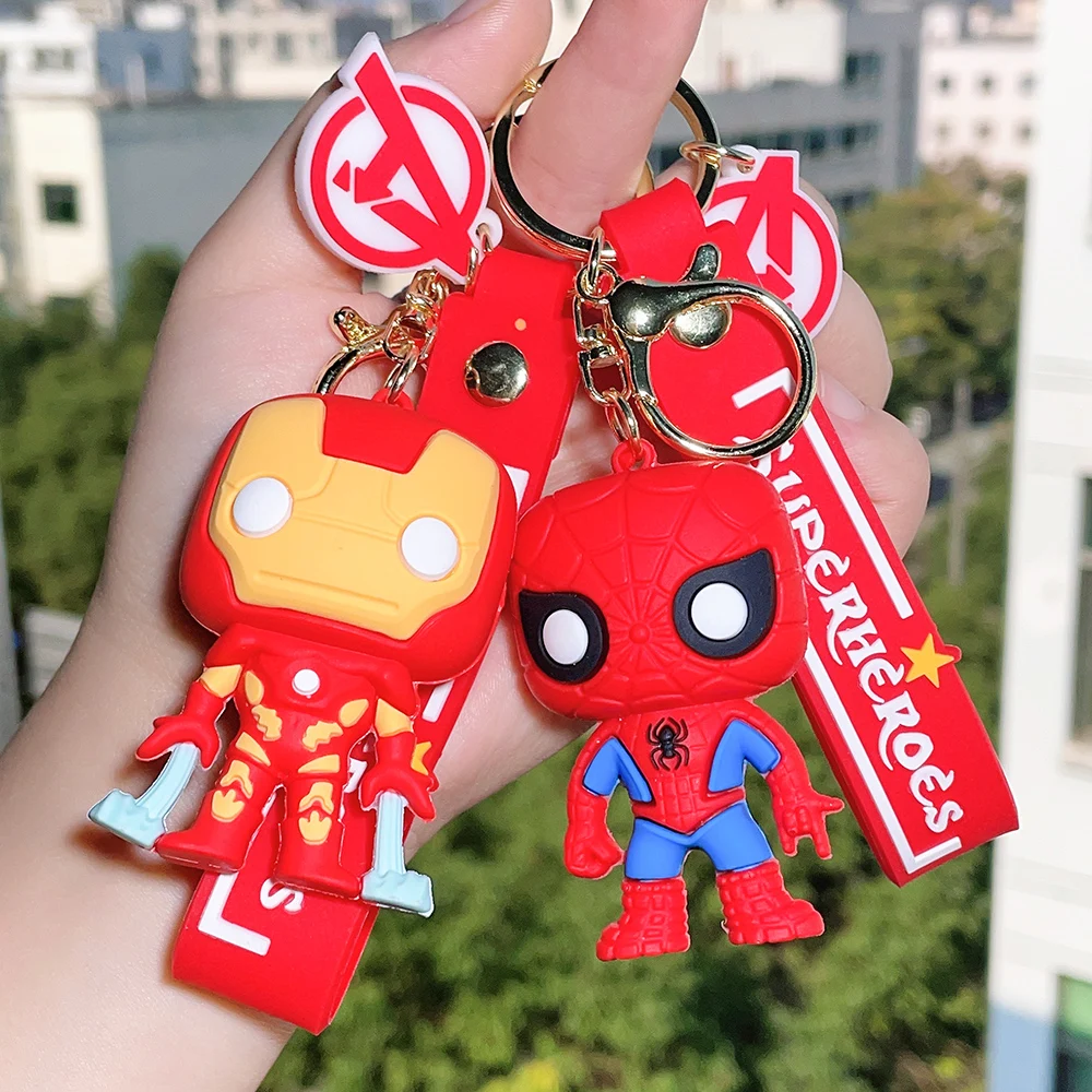 

Movie Avengers Steve Rogers PVC Figurine Model Keychain Cartoon Deadpool Spider Man Iron Man Pendant Keyring Toy Ornament Gift