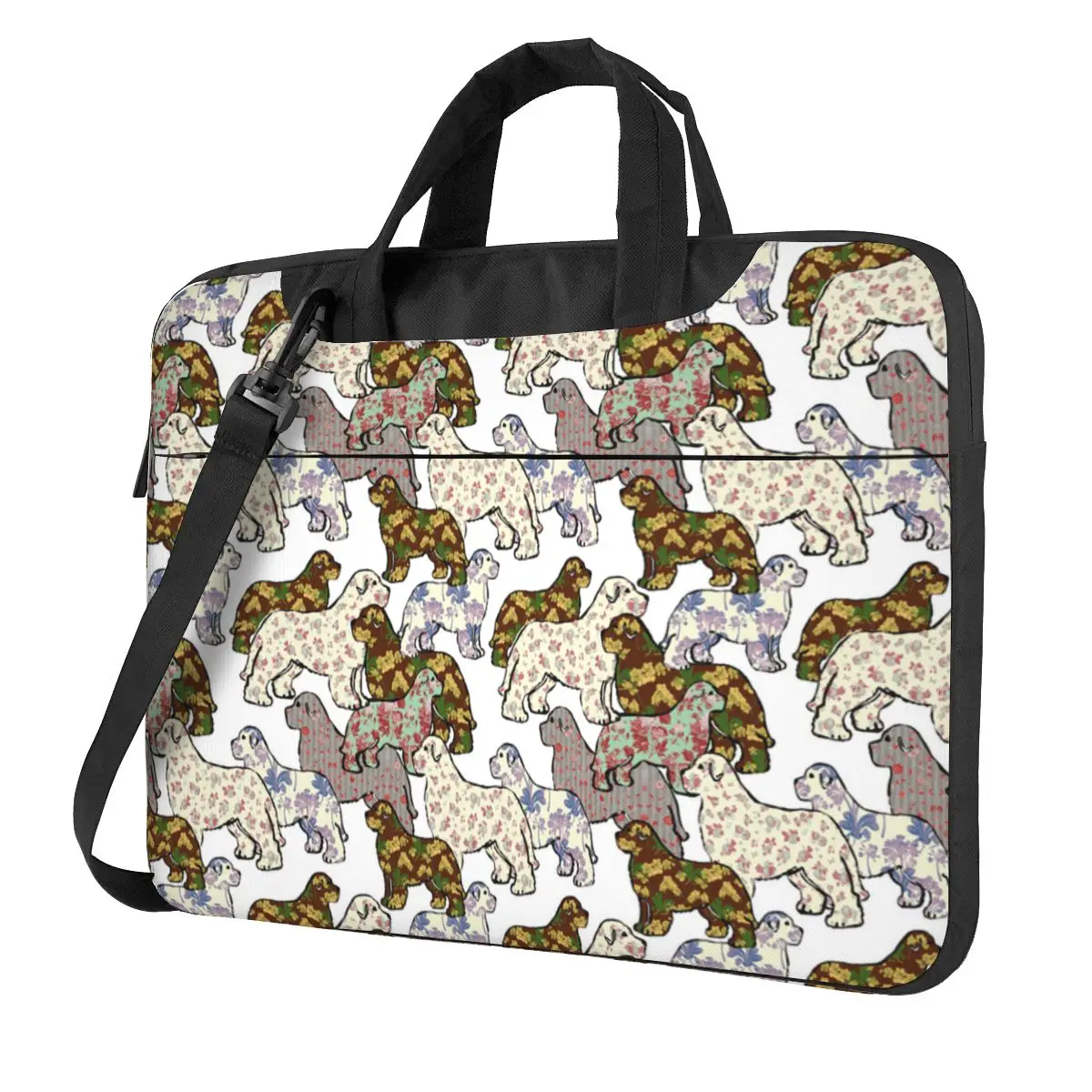 

Dogs Patterns Floral Newfoundland Dog Laptop Case Upgraded Durable Shockproof Protective Cover Briefcase Carrying Bag